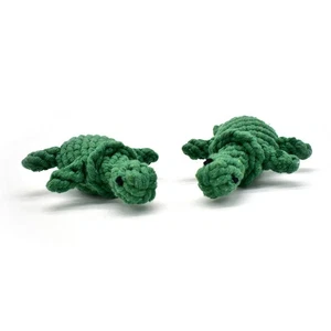 Green Hair Turtle Cotton Rope Toy Small Puppy Toys Dog Teeth Cleaning - Picture 1 of 12