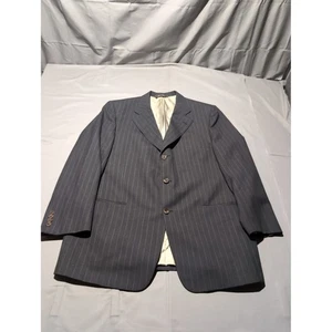Paul Stuart Mens Blazer 45R Pinstripe Wool Three Button Suit Jacket - Picture 1 of 10