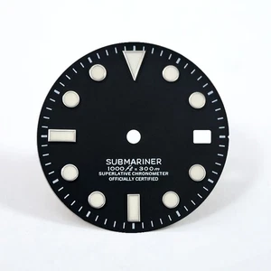 DS ETA2824 SUB Esfera Negra Mate Mod para Movimiento 2824 28.5mm C3/Blue Lume Personalizado - Imagen 1 de 4