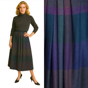 Perry Ellis Vintage karierter plissierter Midirock Damengröße 6 Wollmischung klassisch - Bild 1 von 7