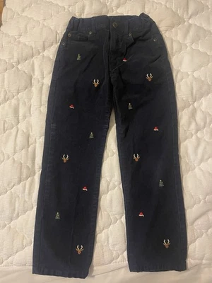 Janie & Jack Holiday Pantalón Navidad Azul Talla 6 Niños Foto 1 de 4