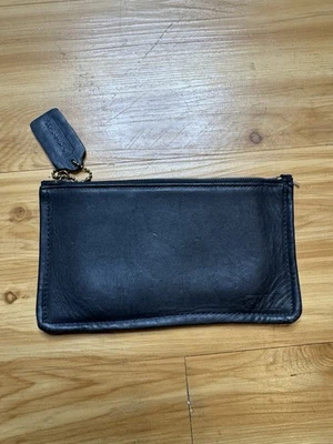 Vintage Coach Black Leather Skinny Case Pouch Cosmetic Bag - Image 1 of 4