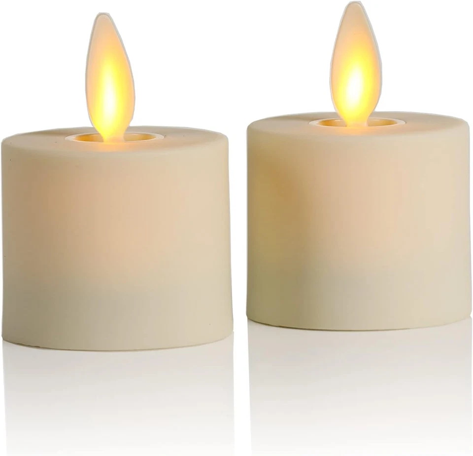 Luminara Flameless Indoor Tea Light LED Candle, 1.4"x2", Pack of 2 - Pearl Ivory - Image 1 of 4