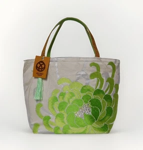 One of a Kind 100% Silk Kimono Obi Bag – Upcycled Japanese Artisan Tote Purse - Picture 1 of 10