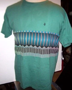 NEW NWT Volcom green blue gray black T SHIRT M Medium   100% cotton - Picture 1 of 1