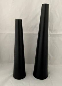Set of 2 10.5 & 8.5 Inch Matte Black Metal Vase Thin Flower Vase Taper Vase - Picture 1 of 13