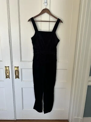 J. Crew Velvet Overalls Womens Size 2 Black Minimalist Boho NWT - Image 1 of 4