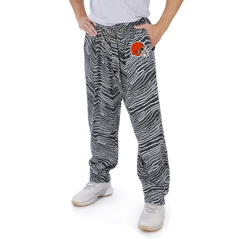 Zubaz NFL Men's Cleveland Browns Zebra Outline Print Comfy Pants Cover