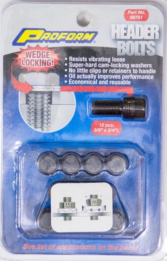 Wedge Locking Header Bolts - 3/8 x 3/4L (12) PROFORM 66751 - Image 1 of 1