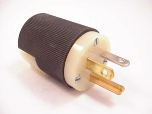 Hubbell 5366-C 20 Amp 125VAC/DC Spina Anteriore Morta Lama Dritta Spedizione Stesso Giorno - Foto 1 di 4