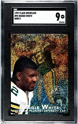1997 Flair Showcase #92 Reggie White Row 0 SGC 9 MINT - Image 1 of 2