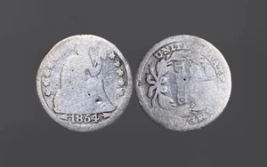 1854 LIBERTY SEATED SILVER DIME (FM151) - Picture 1 of 3