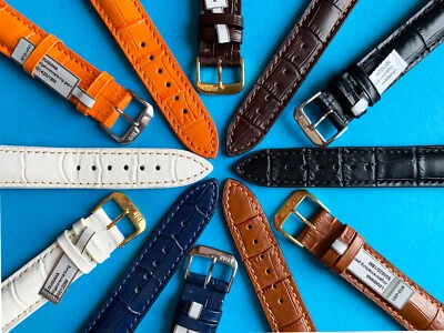 Uhrenarmband Louisiana Kroko Kalb 16,17,18,19, 20mm 6 Farben / 94          - Bild 1 von 4