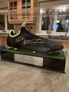 Football Boot Display Case for SINGLE Boot Personalised with Artificial Grass - Picture 1 of 34