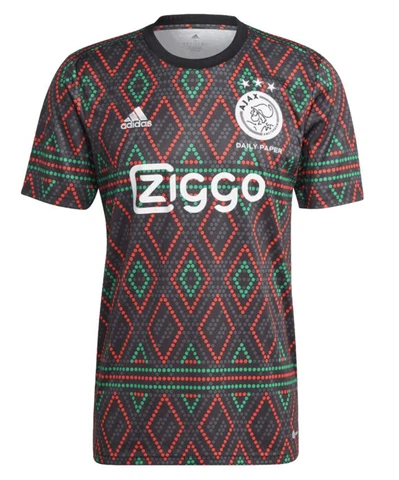 Adidas Ajax Amsterdam x Daily Paper Pre-Match Jersey Men's Size S NEW Black Red Cover
