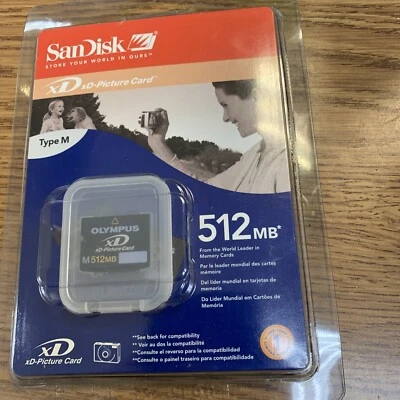 SanDisk XD Picture Card 512 MB Olympus Type M Brand New Free Shipping W13 Sealed - Image 1 of 4
