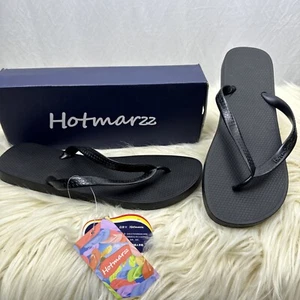 Hotmarzz Men Beach Home Bathroom Sandals Flip-flops - Black Size US 11 M/ EU 45 - Picture 1 of 7