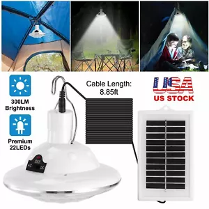 300lm Portable LED Camping Solar Light Remote Control Outdoor Hanging Tent Lamp - Picture 1 of 12