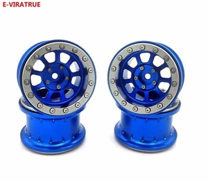 E-VIRATRUE 2.2''Aluminum Wheel For Axial RBX10 1/10 Blue/Gray 4pcs - Picture 1 of 8