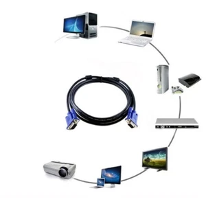 VGA Cable for Reliable Video Output from Laptop to Display 15Pin Male Plugs - Afbeelding 1 van 10