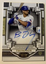 2023 TOPPS TIER ONE BUBBA THOMPSON ROOKIE ON-CARD AUTO SP #/299 TEXAS RANGERS