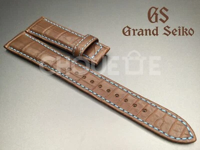 Correa de cuero marrón cocodrilo Grand Seiko SBGA387 / 9R65-0CZ0 Spring Drive 19 mm Foto 1 de 4