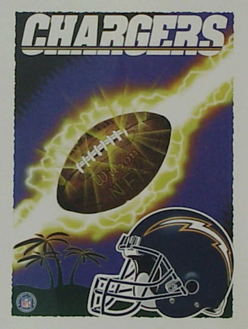 NFL San Diego CHARGERS Banner Flag 28"x42" WinCRAFT NEW Old Stock Original Pkg Cover