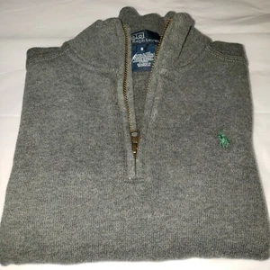 Polo Ralph Lauren Boys Half-zip Pullover Sweater Sz 6 NWT Gray - Picture 1 of 5