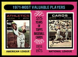 1975 Topps #209 Vida Blue/Joe Torre NM-MT 1971 MVP's - Afbeelding 1 van 2