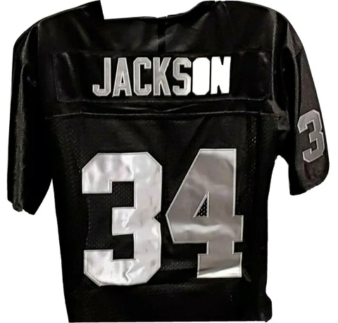 Mitchell & Ness Black Raiders #34 Bo Jackson Size 50 Large Men's Replica Jersey Cover