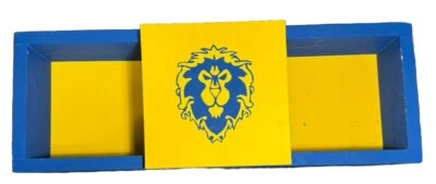 Caja de sombra de madera World Warcraft Wow Alliance Horde azul/amarillo Home24”Wx4”Dx5”H Foto 1 de 4