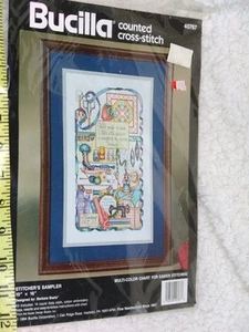 Kit de puntada de cruz contada Bucilla Stitcher's Sampler Barbara Baatz 10x16 - Imagen 1 de 4