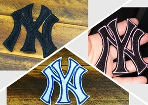 Patch NY Iron-On logo New York scrips ricamata applicazione Yankees baseball - Foto 1 di 8