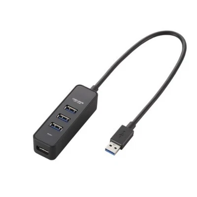 ELECOM hub black U3H-T405BBK USB3.0 4-port bus-powered magnet F/S w/Tracking# - Image 1 of 4