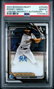 RODNEY GREEN 2024 1st Bowman Draft Chrome Prospect Auto PSA 10 - Picture 1 of 2