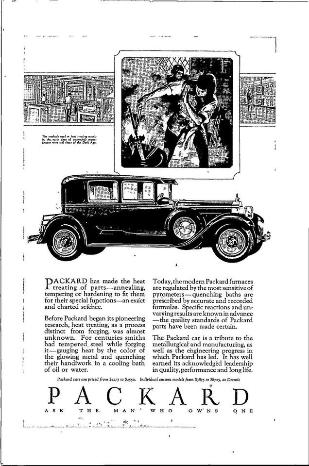 Coche efímero Packard 1928 automóvil anuncio impreso vintage transporte Foto 1 de 1