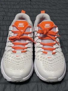 Nike Fingertrap Max Shoes Mens Size 9.5 White Orange Athletic Training Sneakers - Picture 1 of 24