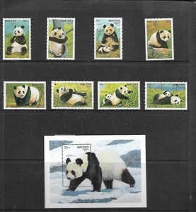 Bhutan # 918-922, 924-925 & 927 MNH (1990) All (Only) Panda Issues from WWF Set - Picture 1 of 1