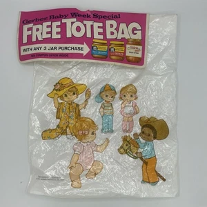 NOS RARE Gerber Baby Toddlers 1974 Vintage Advertising shopping Bag Drawstring - Picture 1 of 14