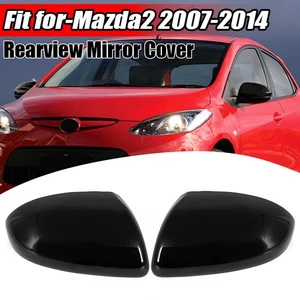 Pair L+R Side Rearview Mirror Cover Cap Gloss Black for Mazda 2 DEMIO 2007-2014 - Picture 1 of 15