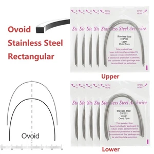 100pc Dental Orthodontic Stainless Steel Arch Wire Ovoid Form Rectangular U L - Picture 1 of 31