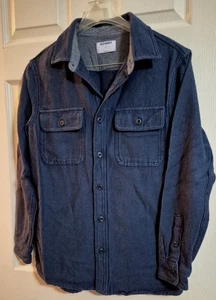 Old Navy Heavy Duty Herren Vintage Flanell Arbeitshemd Indigo Blau Größe Small - Bild 1 von 7