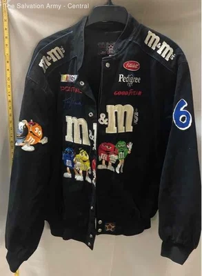 JH Design M&M Mens Black Ken Schrader Racing #36 NASCAR-Racing Jacket Size XL - Image 1 of 4
