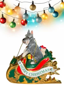 2006 Danbury Mint Miniature Schnauzer Ornament – “Santa’s Helper” - Picture 1 of 8