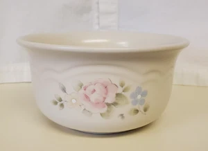 Vintage Pfaltzgraff Stoneware Tea Rose Deep Soup Cereal Bowl Pink Blue Floral  - Picture 1 of 3