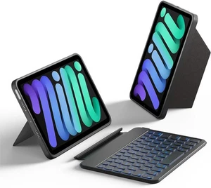 HOU Keyboard Case for iPad Mini 7/6, Bluetooth Folio Keyboard, 8.3-inch iPad Min - Picture 1 of 7