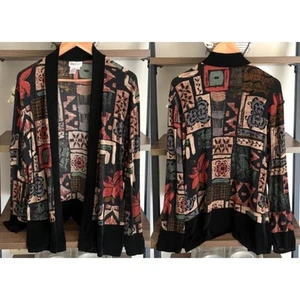 Coldwater Creek Artistic Pattern Cardigan, Size Large - Picture 1 of 9