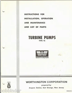 WORTHINGTON TC TURBINE PUMP PACKINGS WITH ASBESTOS CATALOG #2043-E1B PARTS LIST - Foto 1 di 1