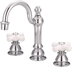 Water Creation 8.25" Cross Handles Brass Faucet in Silver and Chrome - Picture 1 of 1