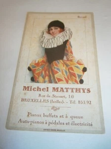 Belgique : Carte pub Piano buffet à queue Michel Matthys Bruxelles 1920 - Imagen 1 de 2